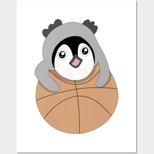 Basketball Penguin Friend Posters and Art